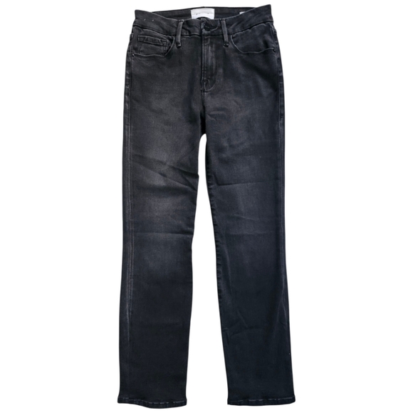 FRAME Le Crop Mini Boot Jeans In Black Wash - Picture 5 of 6